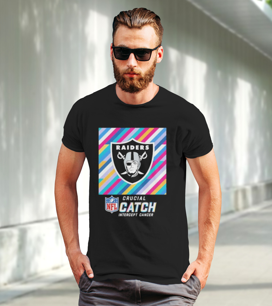 Las Vegas Raiders NFL Crucial Catch Intercept Cancer T-Shirt