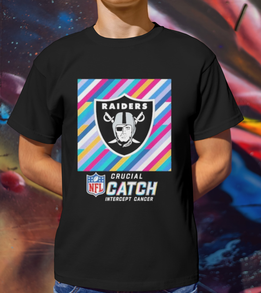 Las Vegas Raiders NFL Crucial Catch Intercept Cancer T-Shirt