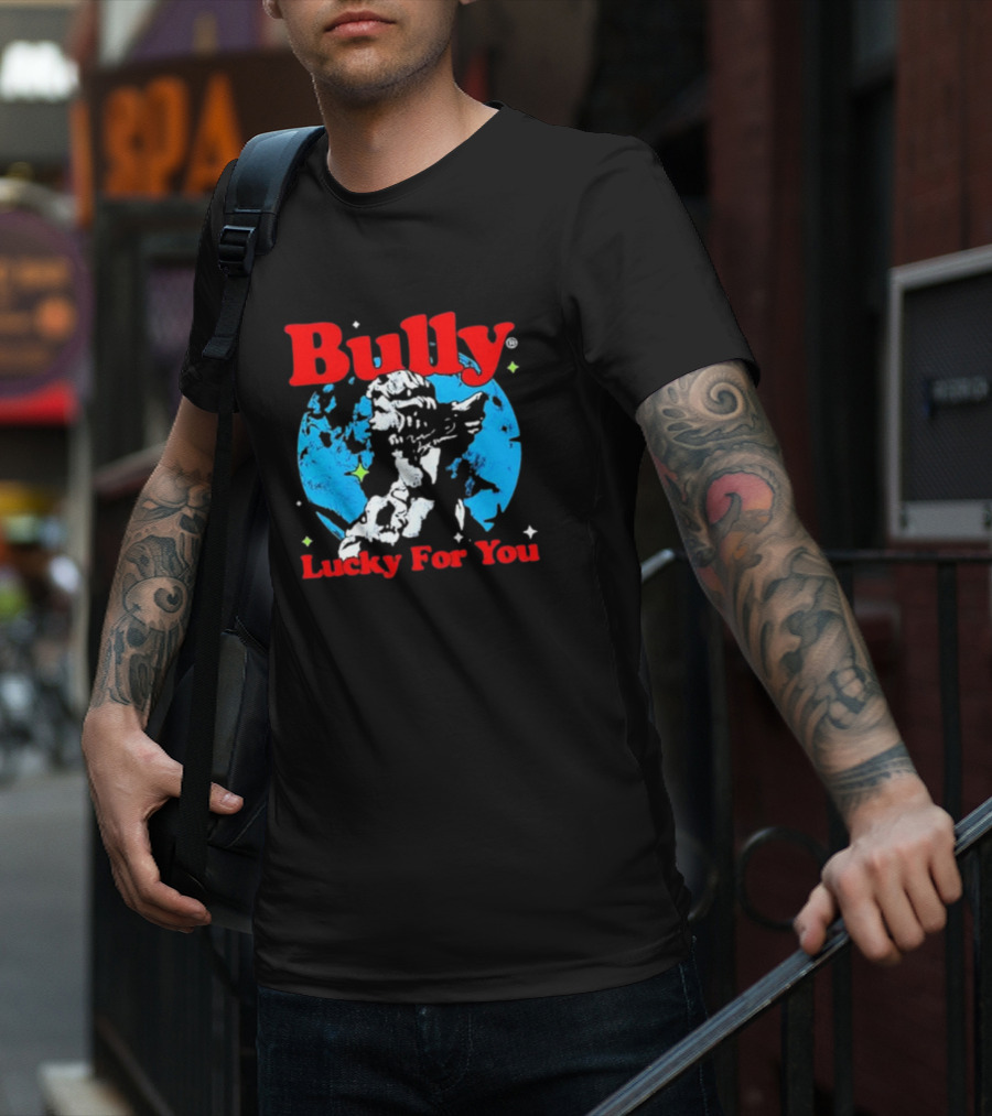 Bully Lucky For You Angel Statue Blue Background T-Shirt