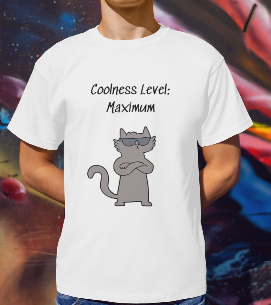 Coolness Level Maximum Swagger Cat With Sunglasses T-Shirt