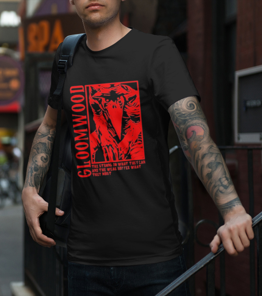 Gloomwood The Strong Do What They Can And The Weak Suffer What They Must Red Bird Mask T-Shirt