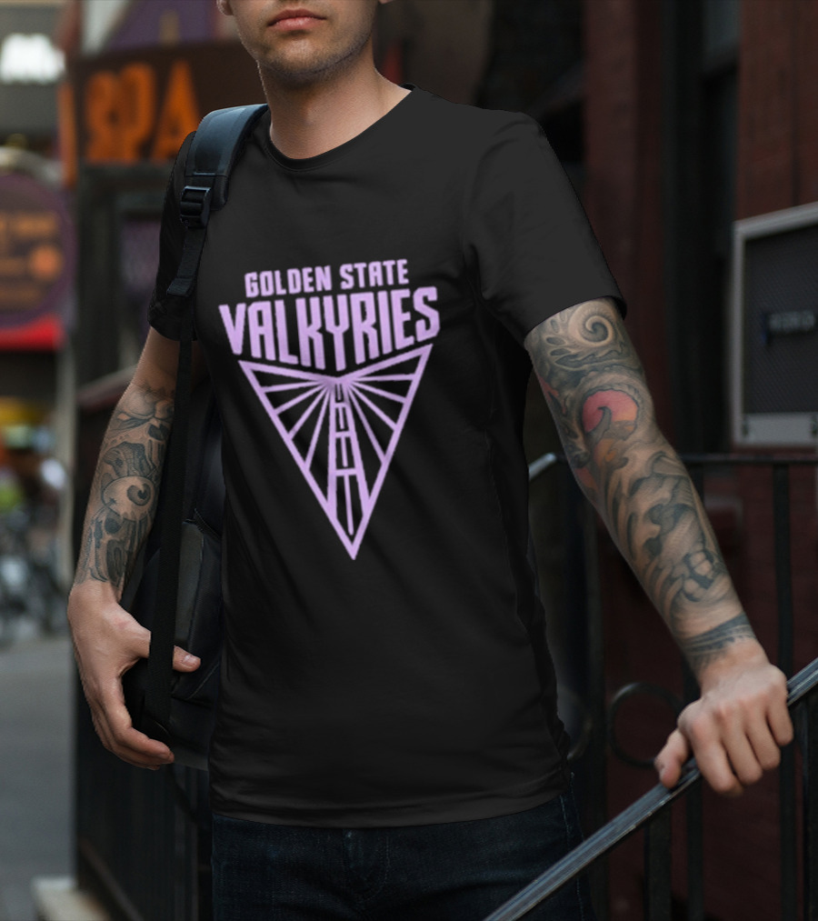 Golden State Valkyries Symbolic Emblem With Geometric T-Shirt