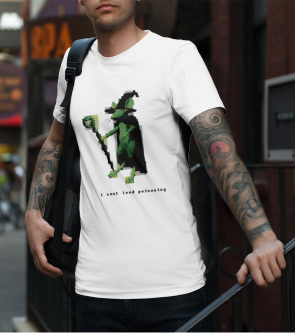 I Cast Lead Poisoning Green Pixel Art Wizard Mouse T-Shirt