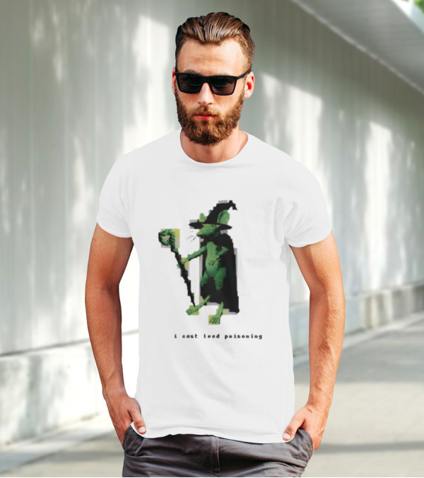 I Cast Lead Poisoning Green Pixel Art Wizard Mouse T-Shirt