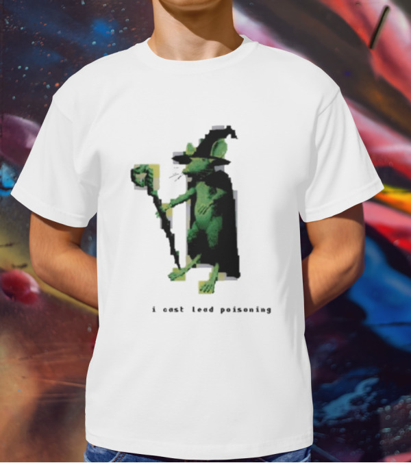 I Cast Lead Poisoning Green Pixel Art Wizard Mouse T-Shirt
