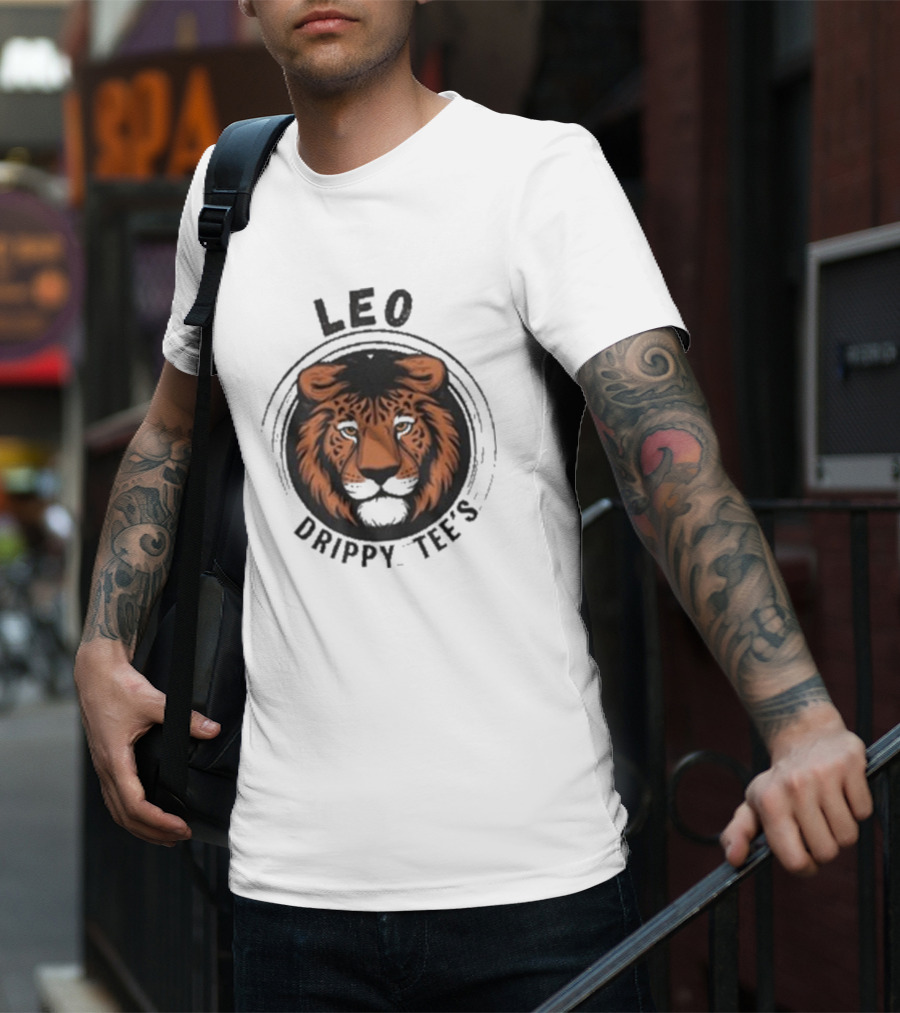 LEO Drippy Tee’s Fierce Lion Head T-Shirt