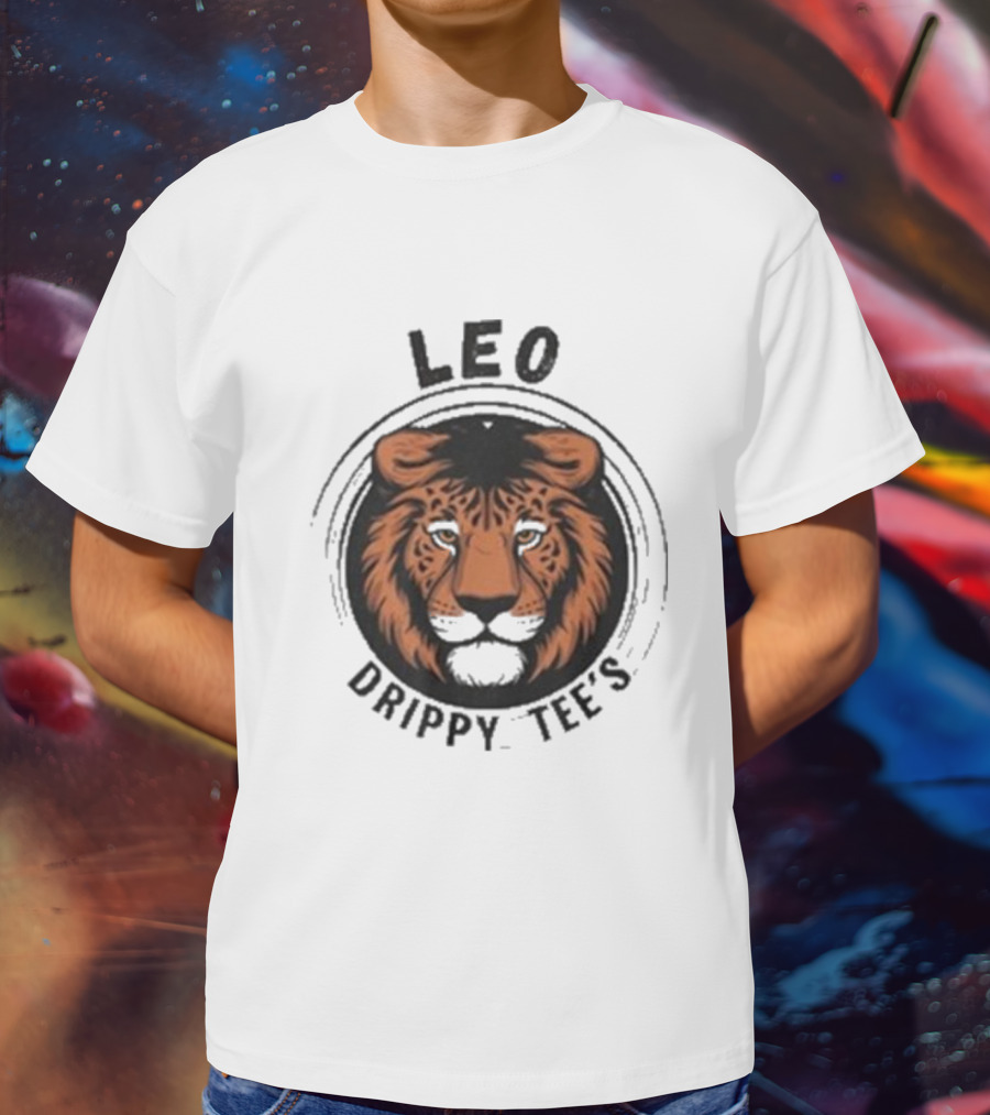 LEO Drippy Tee’s Fierce Lion Head T-Shirt