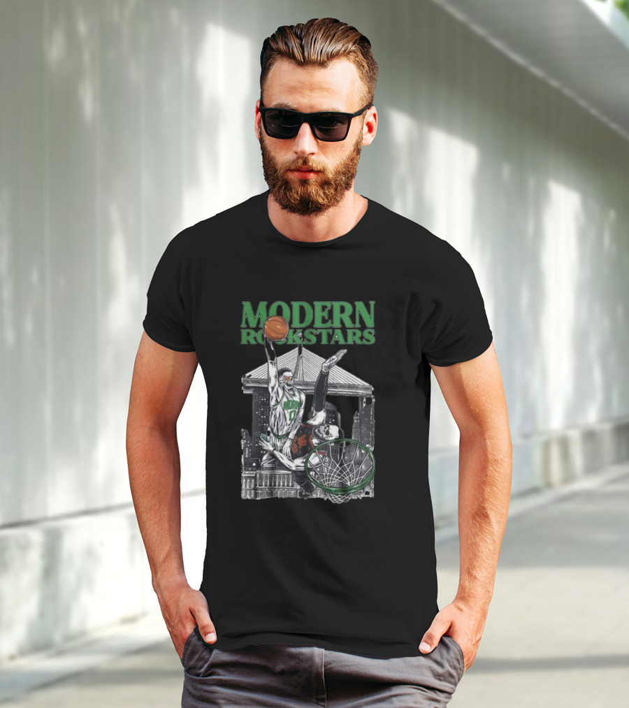 Modern Rockstars Basketball Dunk Skyline Bridge T-Shirt