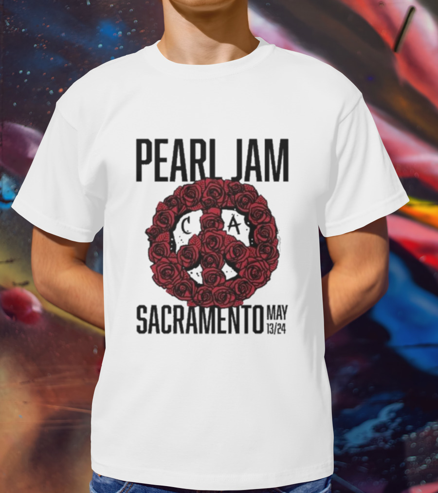 Pearl Jam Sacramento May 13 24 Roses Peace T-Shirt