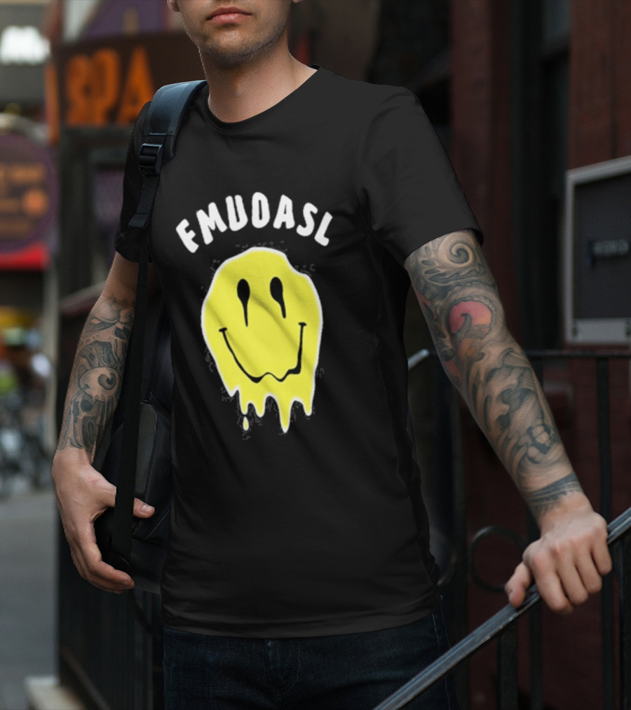 FMUOASL Dripping Smiley Face T-Shirt