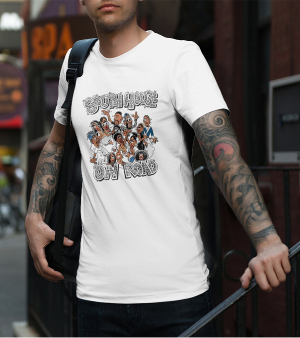 Freakorico South House On Road Cartoon Characters T-Shirt