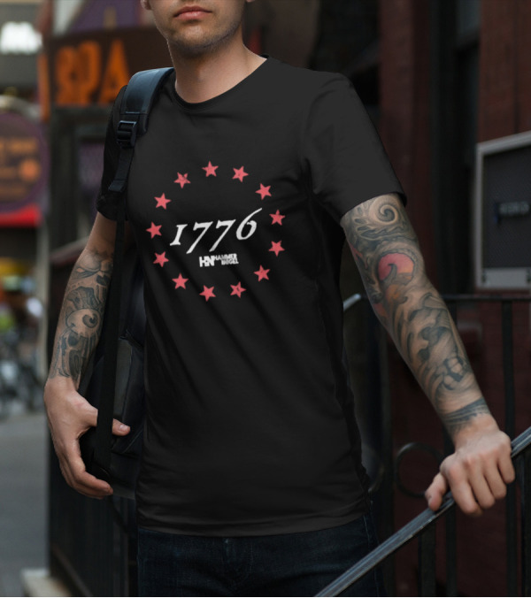 Hammer And Nigel 1776 Red Stars Circle Motif T-Shirt