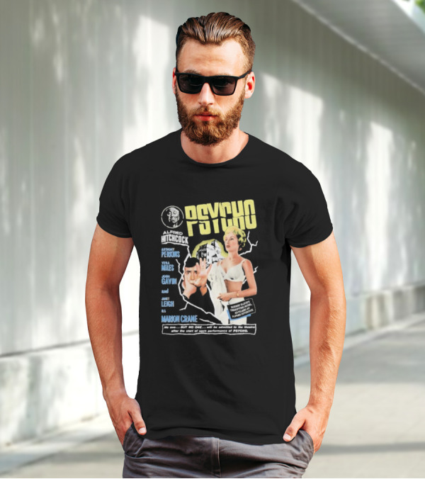 Alfred Hitchcock's Psycho Anthony Perkins Vera Miles John Gavin Janet Leigh As Marion Crane Theatre Admission Warning T-Shirt