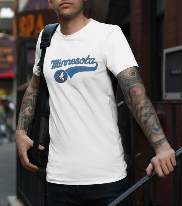 Minnesota Wolves Basketball Logo Script T-Shirt