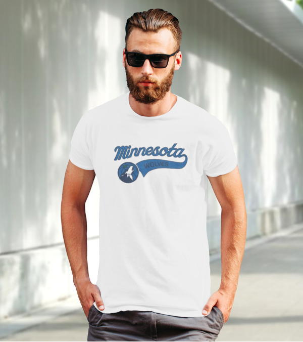 Minnesota Wolves Basketball Logo Script T-Shirt