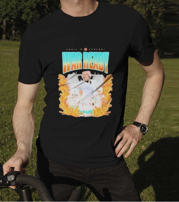 Waddle And Associates War Ready Miami Football Flame Burst T-Shirt