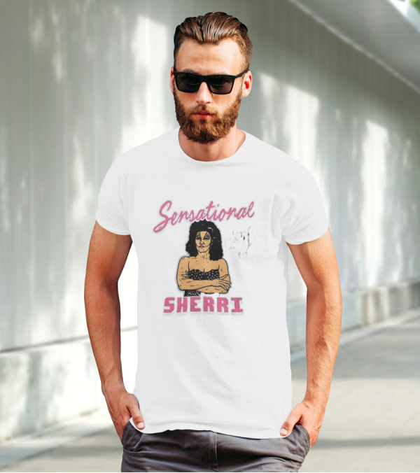 Sensational Sherri Retro Illustration Wrestling T-Shirt