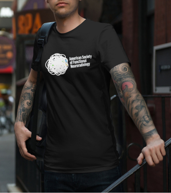 American Society Of Functional Neuroradiology Logo With Abstract Brain T-Shirt