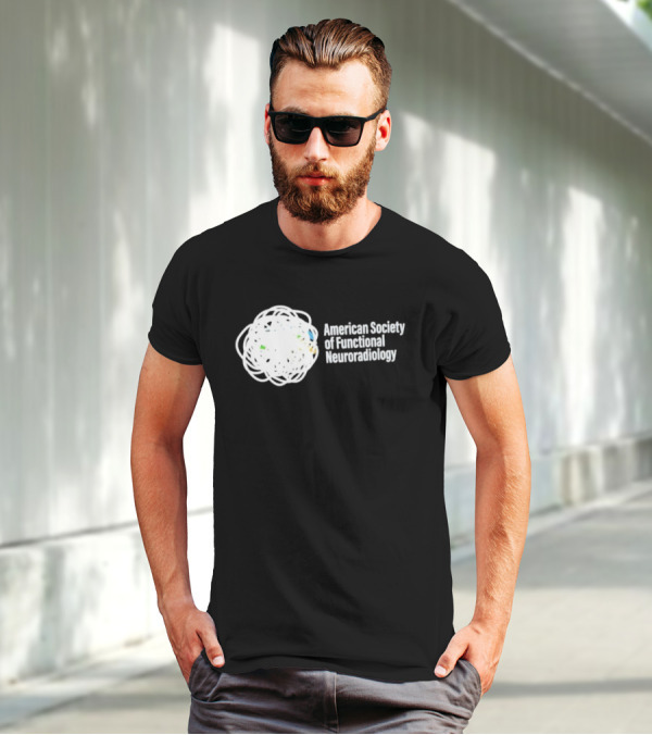 American Society Of Functional Neuroradiology Logo With Abstract Brain T-Shirt