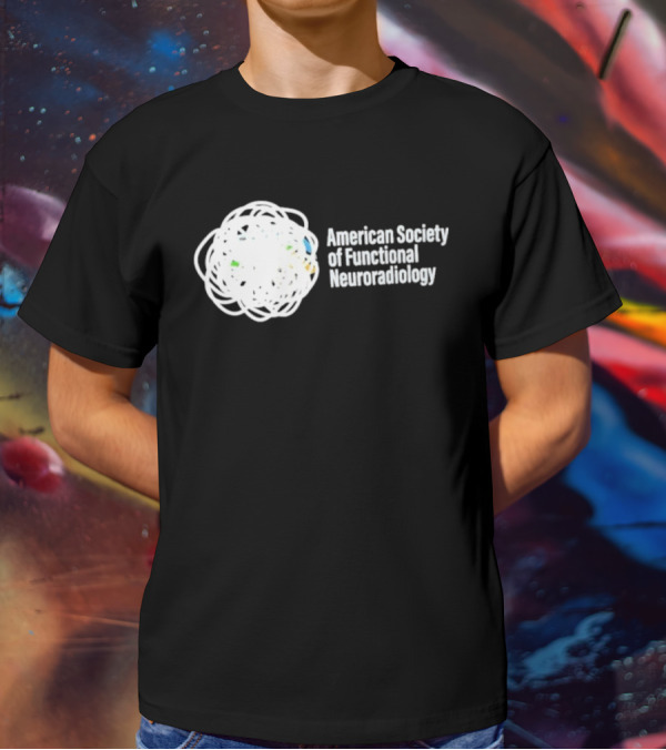 American Society Of Functional Neuroradiology Logo With Abstract Brain T-Shirt