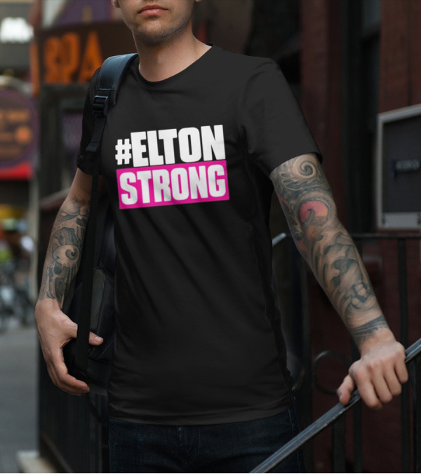 EltonStrong Pink And White Bold Text Design For Bayley Fans T-Shirt