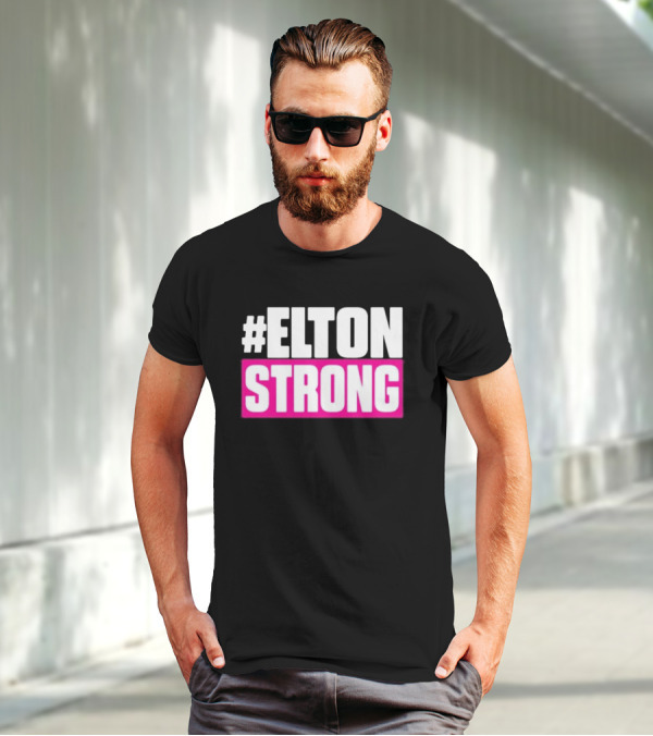 EltonStrong Pink And White Bold Text Design For Bayley Fans T-Shirt