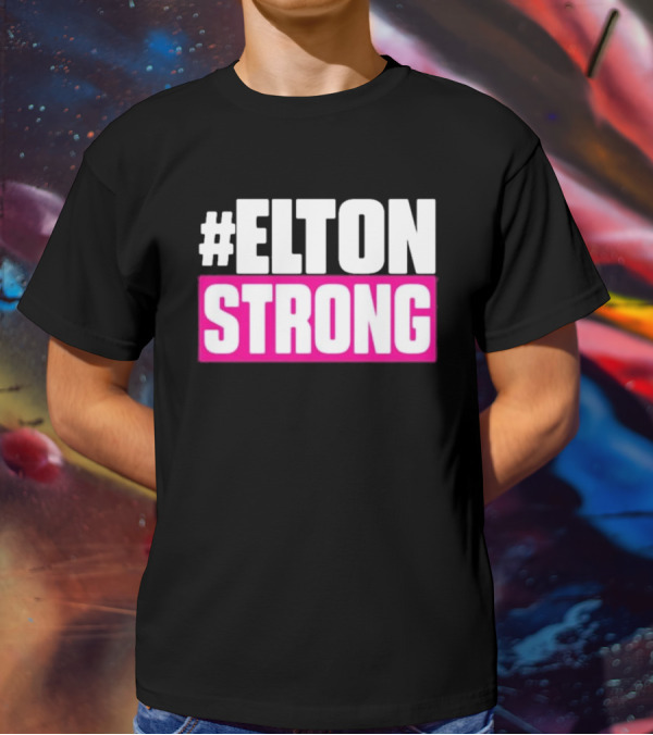 EltonStrong Pink And White Bold Text Design For Bayley Fans T-Shirt