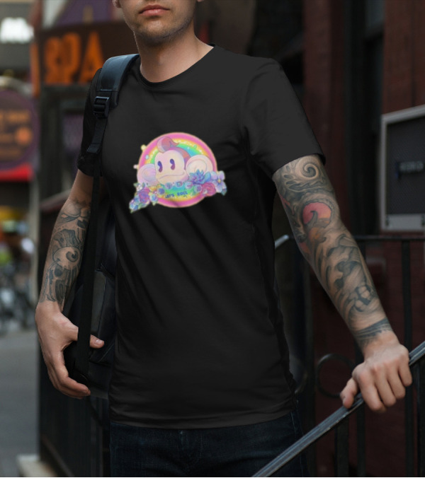 Quit Monkeying Around Let's Roll With Rainbow Monkey And Flowers T-Shirt