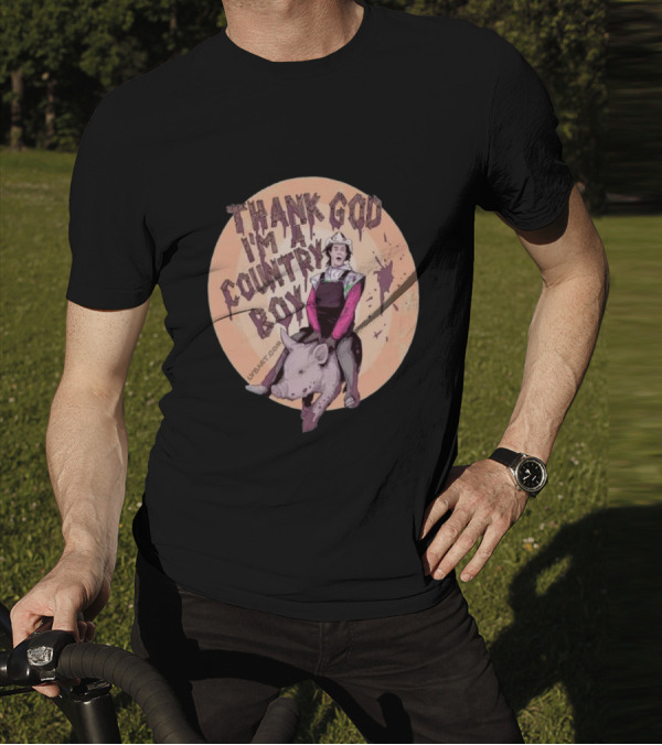 Thank God I'm A Country Boy Riding Pigman T-Shirt