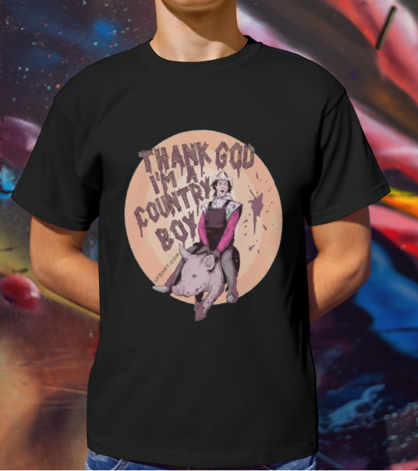 Thank God I'm A Country Boy Riding Pigman T-Shirt