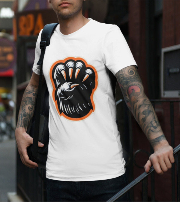 The Claw Foot Horror Paws Black Orange T-Shirt
