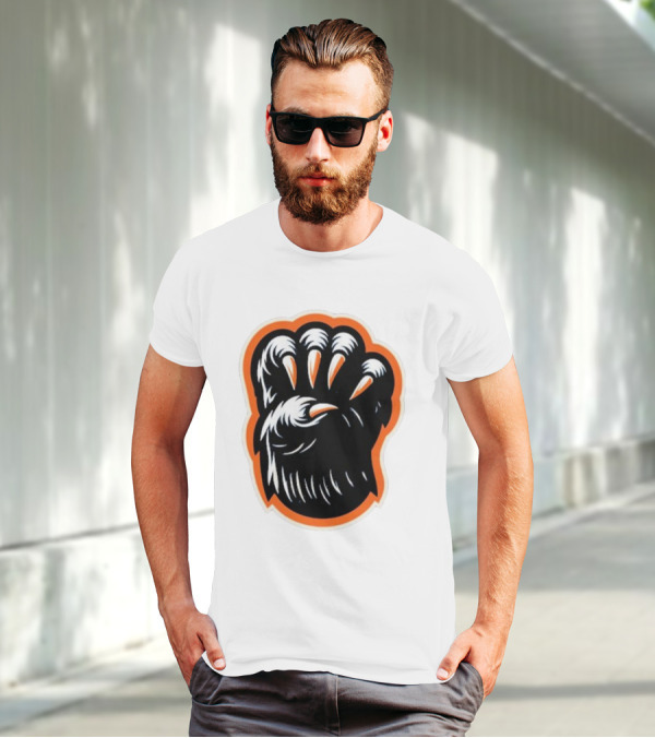 The Claw Foot Horror Paws Black Orange T-Shirt