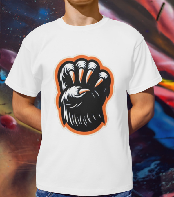 The Claw Foot Horror Paws Black Orange T-Shirt