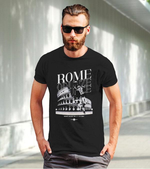 Rome Odunze Football Player Rome Wasn't Built In A Day Colosseum T-Shirt