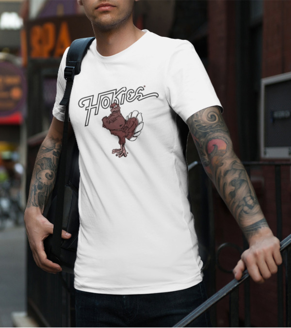 Virginia Tech Hokies Orange Hokie Bird T-Shirt