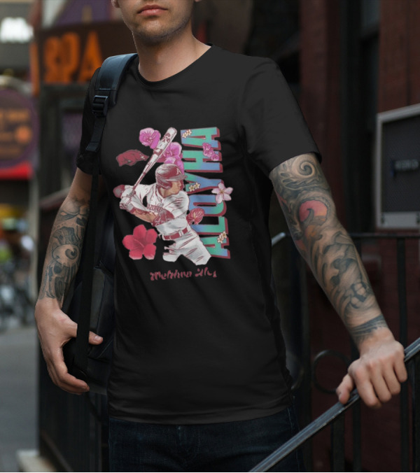 Wehiwa Aloyha Aloy Arkansas Baseball Flowers T-Shirt