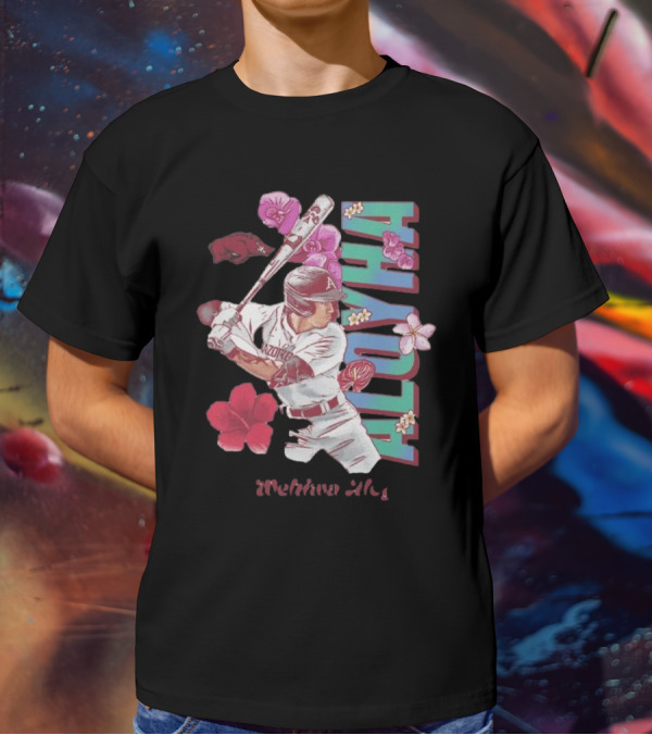 Wehiwa Aloyha Aloy Arkansas Baseball Flowers T-Shirt
