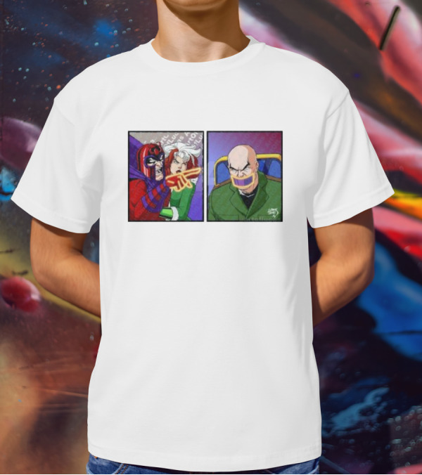 Magneto And Xavier Meme Panel With Pointing Gesture T-Shirt