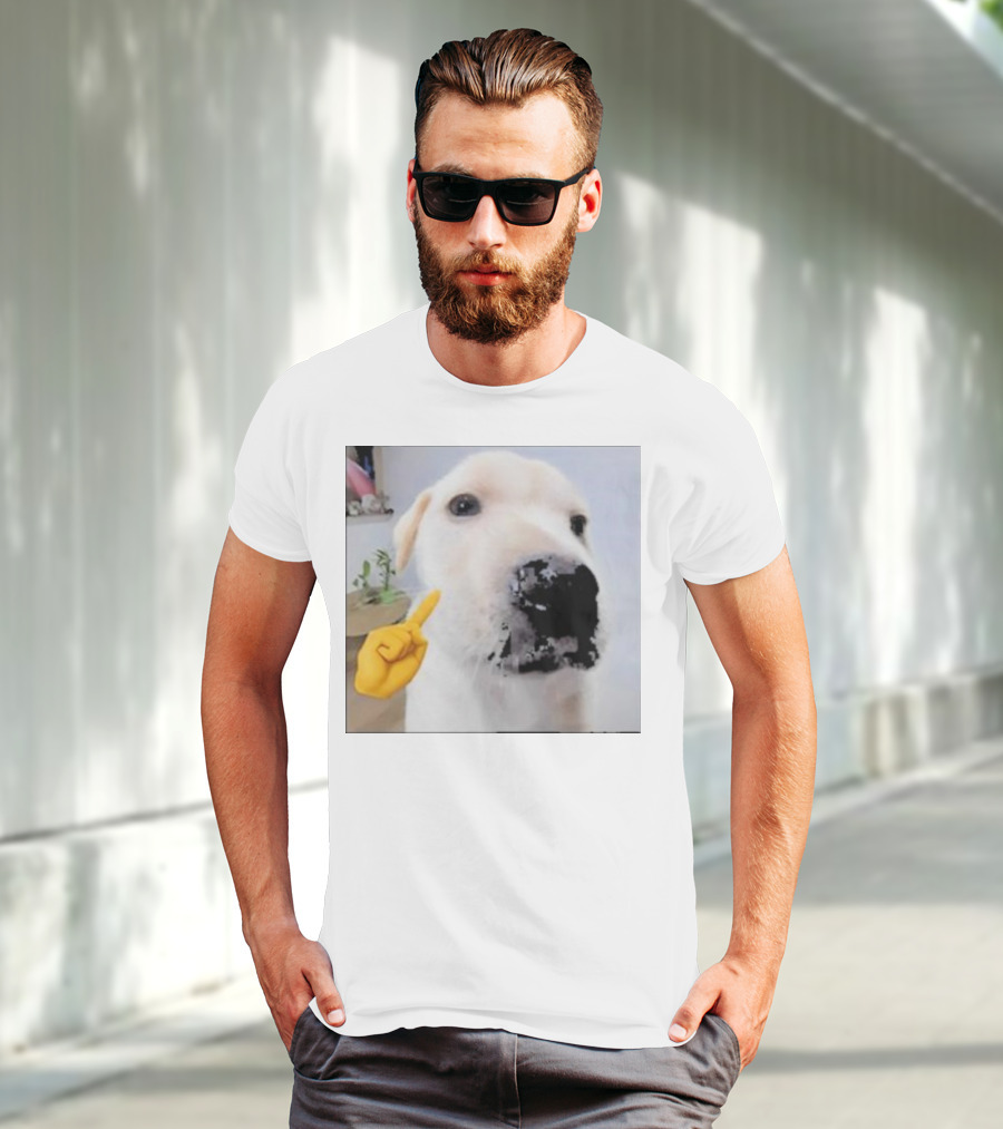 Mewing Cringe Cute Dog Meme Emoji Interaction T-Shirt