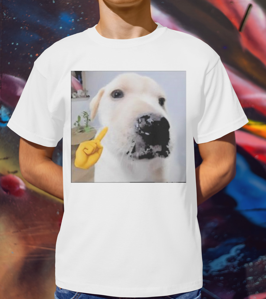 Mewing Cringe Cute Dog Meme Emoji Interaction T-Shirt