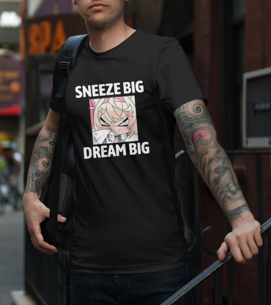 Sneeze Big Dream Big Mococo Anime Style Character T-Shirt