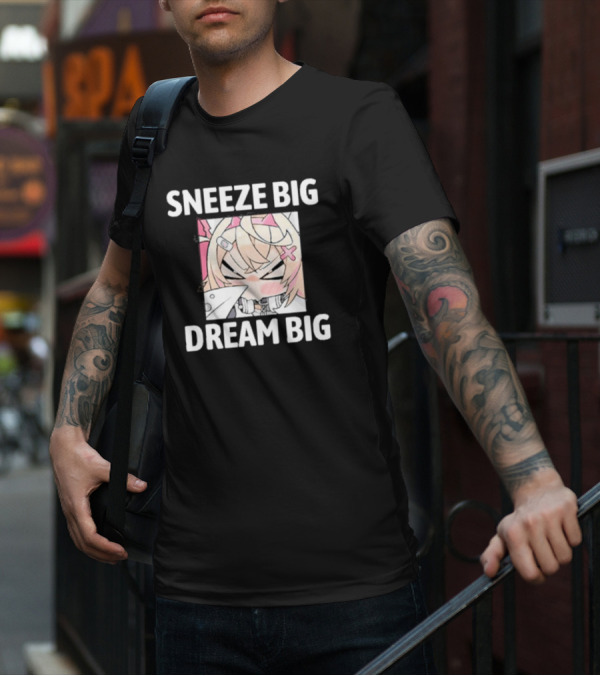 Sneeze Big Dream Big Mococo Anime Style Character T-Shirt