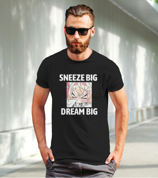 Sneeze Big Dream Big Mococo Anime Style Character T-Shirt