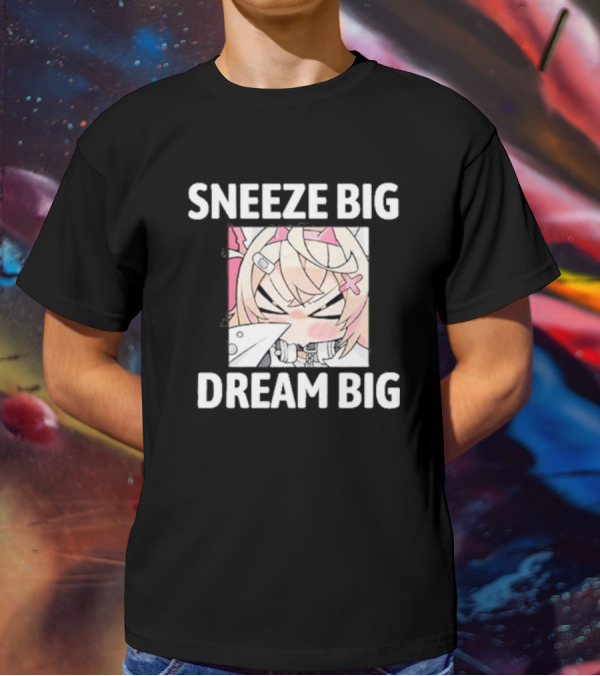 Sneeze Big Dream Big Mococo Anime Style Character T-Shirt
