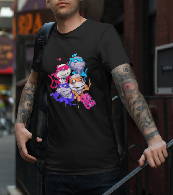 Neon TMNT Characters Pop T-Shirt
