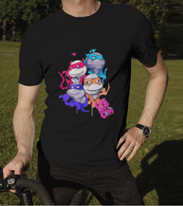Neon TMNT Characters Pop T-Shirt