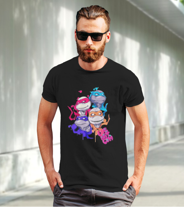 Neon TMNT Characters Pop T-Shirt