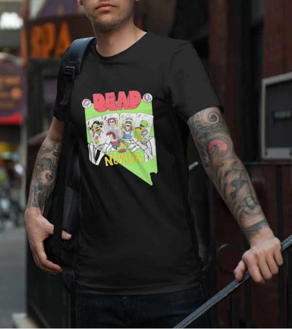 Dead Nevada United States Playing Cards Skeleton Hands T-Shirt
