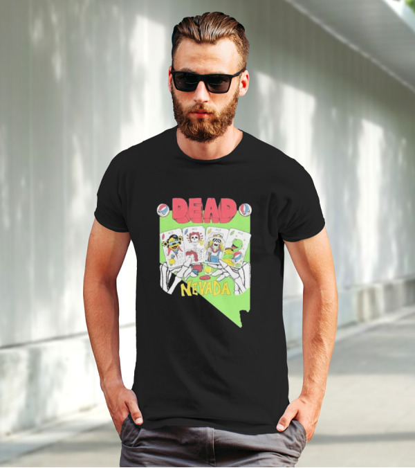 Dead Nevada United States Playing Cards Skeleton Hands T-Shirt