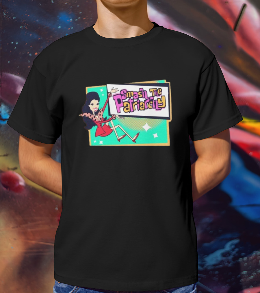 Smash The Patriarchy Retro Comic Style Woman Empowerment T-Shirt